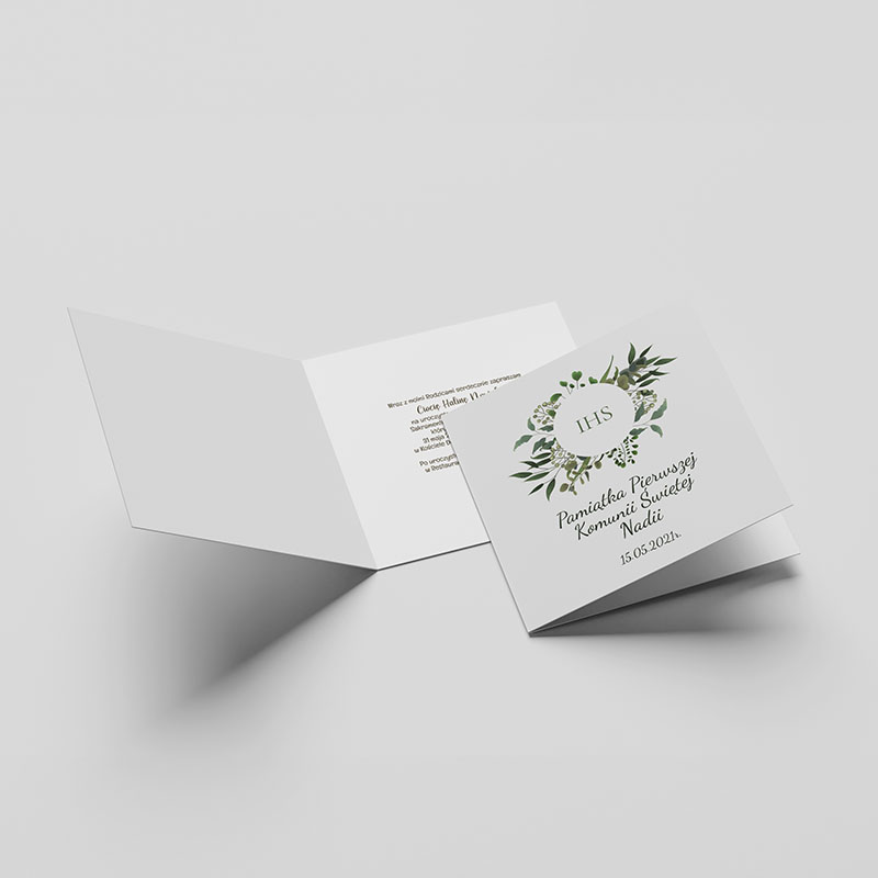 Zaproszenia Komunijne Składane