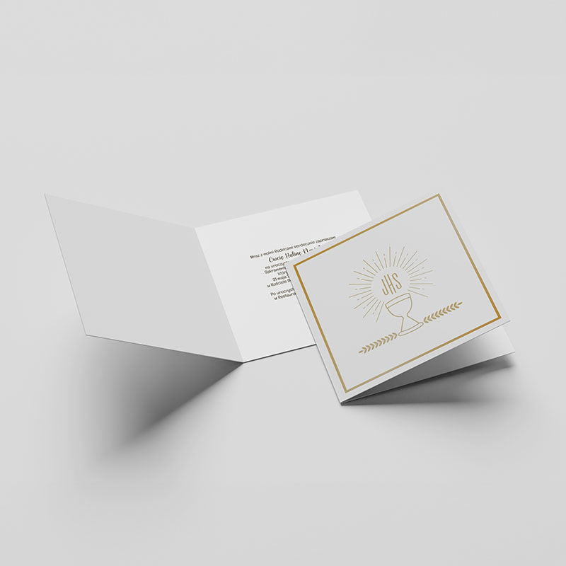 Zaproszenia Komunijne Premium Składane